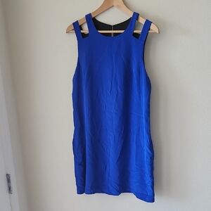 JAYGODFREY Blue Sheath Mini Dress 100% Silk Sz 6/8 Cocktails Date Night Occasion